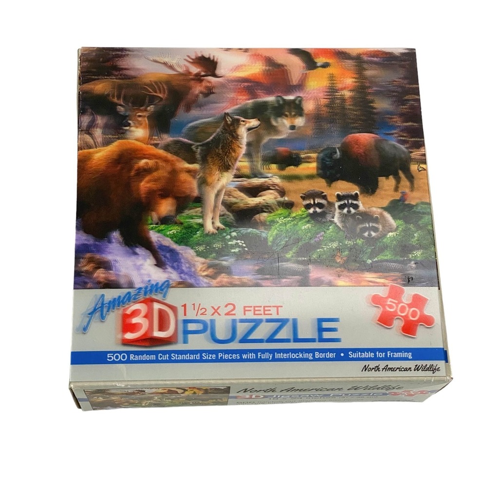 Impact Designs North American Wildlife 3D 500 Pieces Puzzle NEW Opened Box